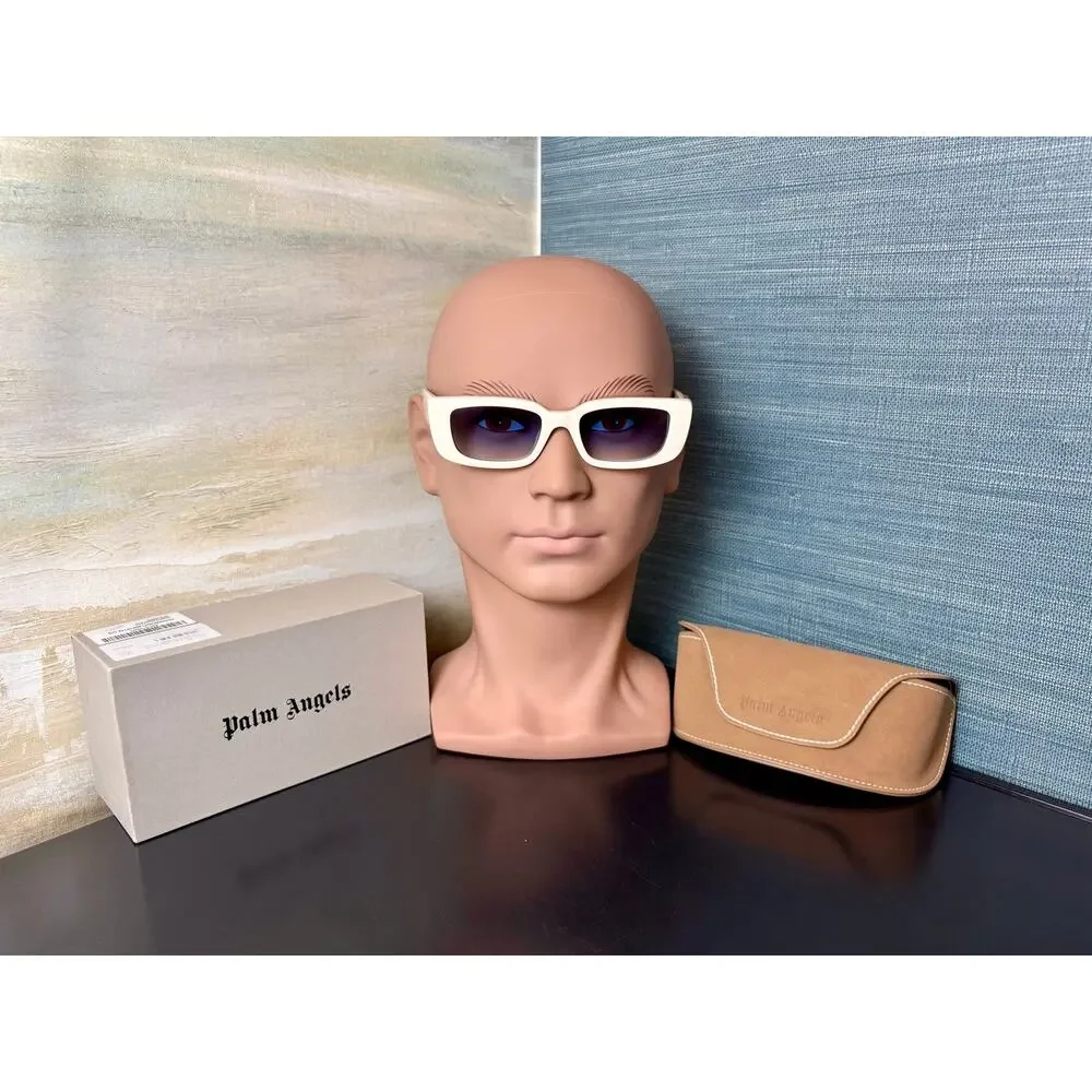 NWB - Palm Angels Sunglasses - White Frame, Blue Lens